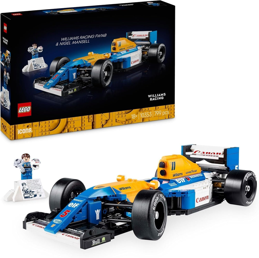 LEGO Icons Williams Racing FW14B avec Nigel Mansell - Modèle de voiture F1 avec figurines de pilote de course à collectionner - Décoration de bureau avec support - Cadeau pour adultes et adolescents fans de sports mécaniques 10353 Jeux de construction Besuche den LEGO-Store Default Title
