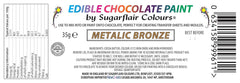 Colorant alimentaire Sugarflair Chocolate Colorant alimentaire pour chocolat, bronze métallisé - Beurre de cacao bio coloré, colorant chocolat pour colorer chocolat, pralines - 35 g