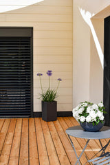 Basalt Up Pot de Fleur Carré Haut 36 L Aspect Béton Mur Uni Réservoir d'Eau 29,5 x 29,5 x 49,5 cm Gris Anthracite