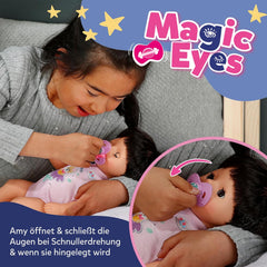 BABY Born Amy - Poupée 36 cm - Poupée bébé avec 7 fonctions pour les tout-petits à partir de 1 an - Fonctionne sans piles - Comprend accessoires et matelas