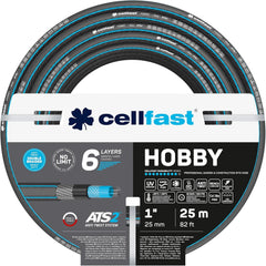 CELLFAST Tuyau d'arrosage Tuyau d'arrosage 6 Couches Tuyau d'irrigation en Tissu Double tressé résistant aux UV Tuyau Flexible Anti-algues 32 Bar 1 Pouce 25 mètres Hobby