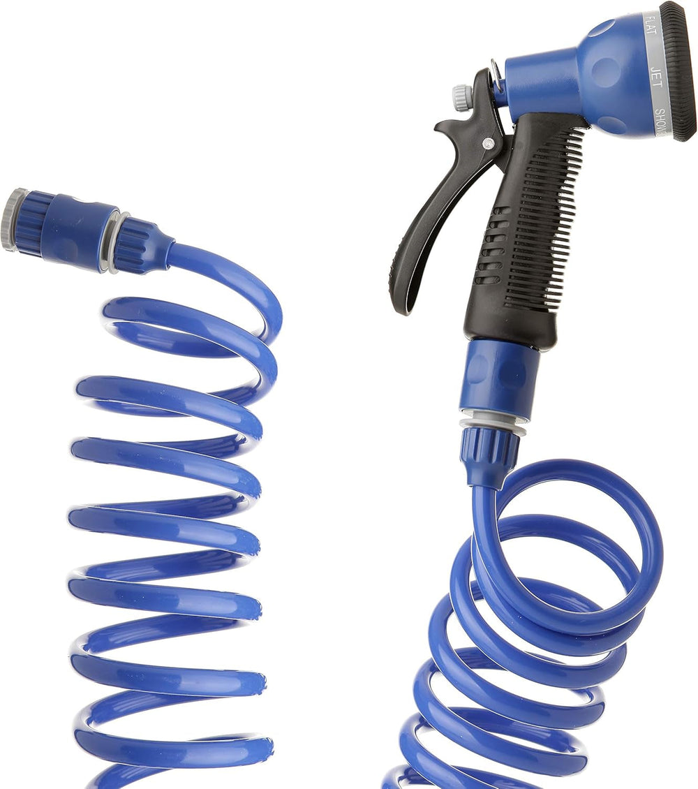 Kit de tuyaux spiralés TATAY 10 m avec accessoires en plastique avec protection UV, idéal pour les terrasses et petits jardins.