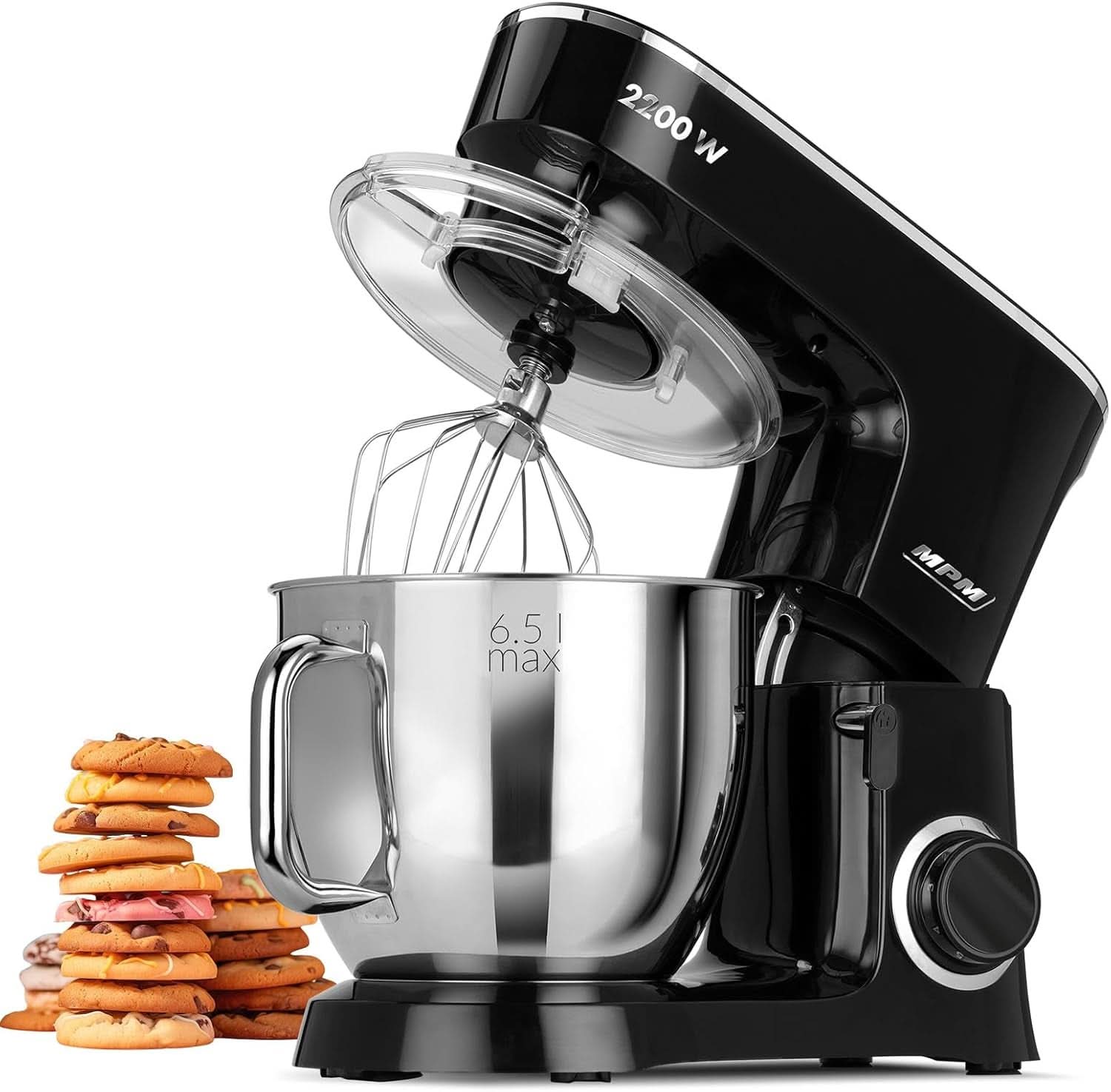 MPM - Planeten-Küchenmaschine Mit 2 Rührschüsseln 4 & 5 Liter - 1600W Küchenmaschine - Schwarz Mama si Copilul Naty Shop Mrk-19