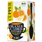 CUPPER Ceai de fructe bio „Orange & Lemon Infusion”, 20 pliculețe de ceai nealbite, ecologic, comerț echitabil