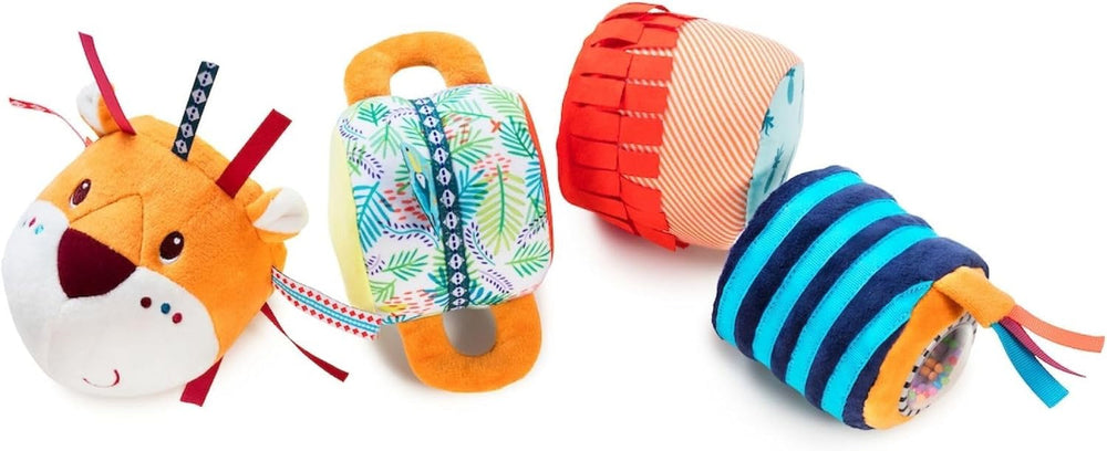 Lilliputiens - Rouleau sonore Jack Velcro - Jouet d'activité coloré pour bébé avec différents sons et hochets amovibles - Favorise l'écoute et la motricité - A partir de 6 mois - 83064 Jucarii Bebe Naty Shop Titre par défaut