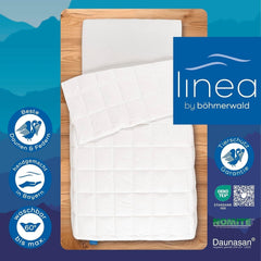 Allnights - Plapumă confortabilă ușoară, 135X200, 100% pene noi și puf, potrivită pentru alergici, lavabilă până la 60°C, fabricată în Germania Plapumi si pilote Naty Shop