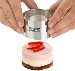 Original Kaiser Inspiration Lot de 2 bagues à dessert en acier inoxydable de 8 cm pour une présentation attrayante, passe au lave-vaisselle, argent