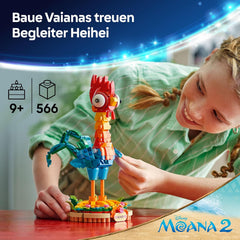 LEGO ǀ Disney Vaiana 2 : Heihei Spielzeug - Figurine animale pour jouer et exposer avec tête rotative, ailes et plumes de queue mobiles et support - Cadeau pour les filles à partir de 9 ans - 43272