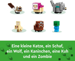 Figurine multi-animaux LEGO Minecraft Animal Sanctuary pour filles et garçons de 7 ans, cadeau pour enfants, ensemble de modèles de briques Biome des plaines 21253 Ensembles de construction Besuche den LEGO-Store