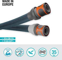 Gardena Liano Xtreme 3/4", Set 30m : Tuyau d'arrosage textile extrêmement robuste avec tuyau intérieur en PVC, léger, résistant aux intempéries (18484-20), Multicolore