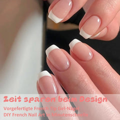 240 Stück Falsche Nägel Tips Set - Französisch Falsche Nägel Zum Aufkleben - Künstliche Nägel Medium Quadrat Ballerina Nail Art Manucure Faux Ongles Für Damen Und Frauen (French Medium Ballerina)