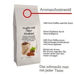 4 x 500g de leckere, nutige Aromakaffee Sorten - Kaffee mit Haselnuss, Macadamia, Nuts-Krokant, Amaretto (Gemahlen)