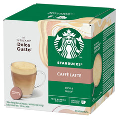 STARBUCKS Caffè Latte par Nescafé Dolce Gusto Kaffeekapseln 6 x 12 (72 Kapseln)