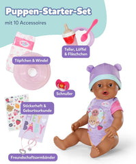 BABY Born Eva - 43 cm große Babypuppe - 10 Funktionen inkl. Accessoires & Strampler - Funktioniert komplett ohne Batterien - Geeignet für Kinder ab 3 Jahren