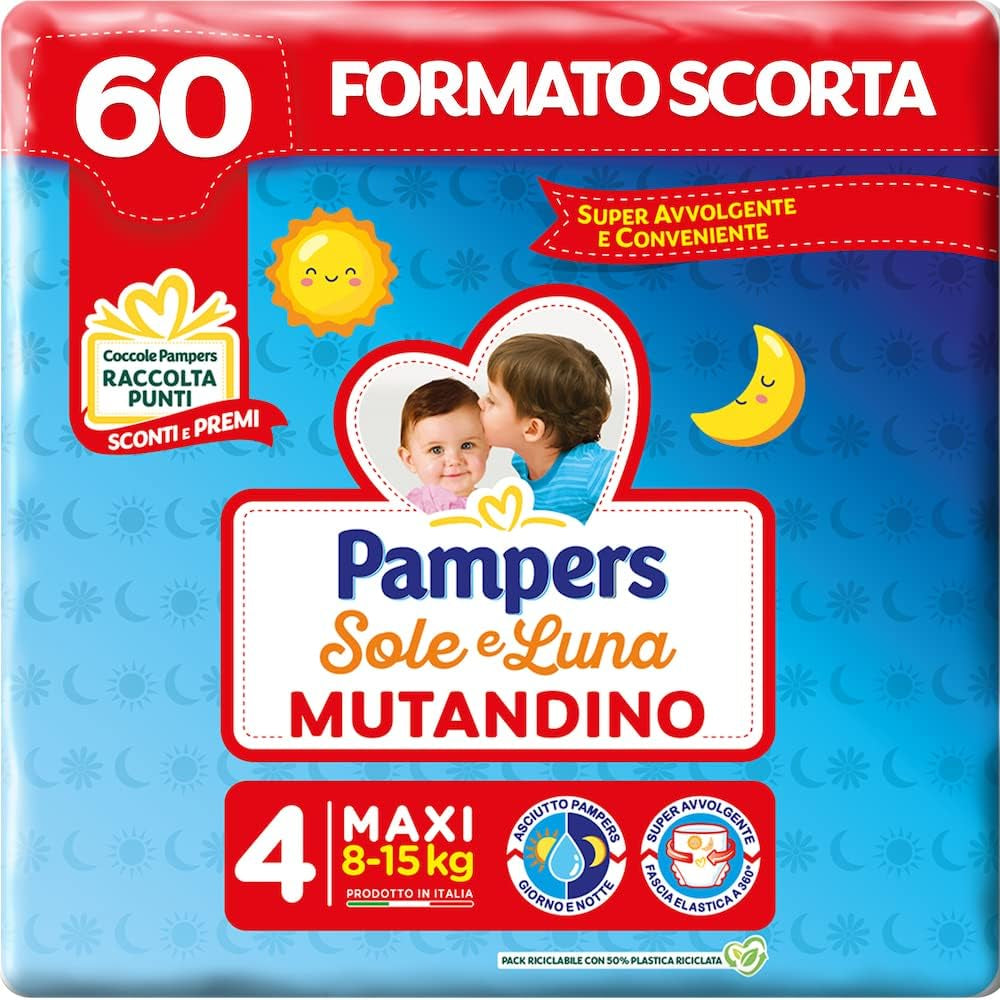 Couche Pampers Sole e Luna Maxi, taille 4 (8-15 kg), 60 couches