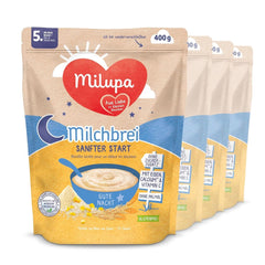 Bouillie de lait Milupa Gentle Start - Céréales pour bébé sans gluten, sans huile de palme - Sans conservateurs ni colorants - Dès 5 mois - 4 x 400 g