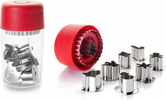 Linzer Lot de 8 Emporte-pièces de Noël, Acier Inoxydable, Argent/Transparent/Rouge, 13 x 6 x 6 cm, 9 pièces