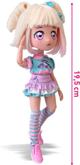 4SF - Manga Fashion Unicorns, Japanische Fashion Puppe, Figur von 19,5 cm mit 15 Gelenkpunkten, Inklusive Ra-Ra-Rock, Beinstulpen und Haarband mit Ohren, Famosa (HKTF2000)