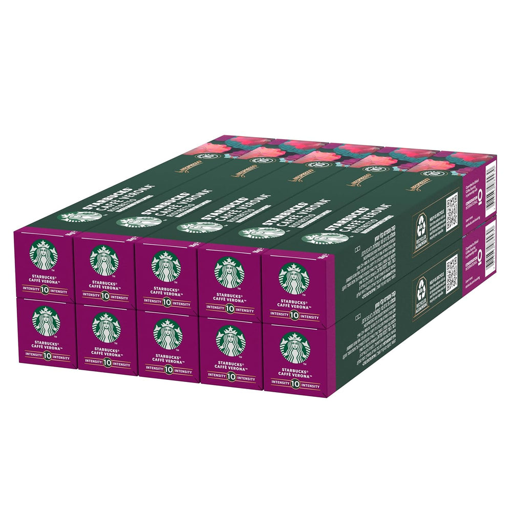 STARBUCKS Caffé Verona de Nespresso, torréfaction foncée, Kaffeekapseln 10 x 10 (100 Kapseln)