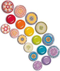 Excelsa ETNO Chic Tafelservice, Porzellan, Mehrfarbig, 21 Stück Seturi vesela masa Naty Shop