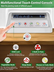 Kit hydroponique de 17 capsules pour jardin d'herbes aromatiques avec 102 lampes de culture à spectre complet de 28 W et 2 ventilateurs pour jardin intérieur avec réservoir de pompe à eau