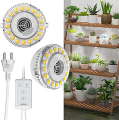SANSI Lampe de culture LED pour plantes d'intérieur, 2 têtes, spectre complet, 10 W (équivalent 150 W), minuterie de 4/8/12 heures, lampe hydroponique suspendue pour serre de plantes d'intérieur
