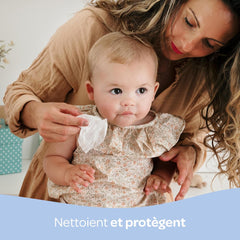 BIOLANE - Lingettes humides bébé à l'eau - 225 lingettes - 3 x 75 pièces - Nettoyage doux et efficace - Dès la naissance - Qualité française