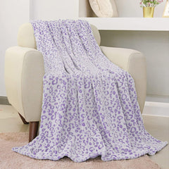 Plaid polaire flanelle FY FIBER HOUSE, couverture microfibre imprimé guépard 3D, 228 X 274 cm, violet Couettes et couettes Naty Shop