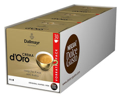 Dallmayr Crema d'Oro, XXL-Vorratsbox (3 x 30 Kapseln) & Dallmayr Crema d'Oro Caffè Latte (48 Kaffeekapseln, 48 Getränke, cremig & ausgefungen) 3er Pack (3 x 16 Kapseln)