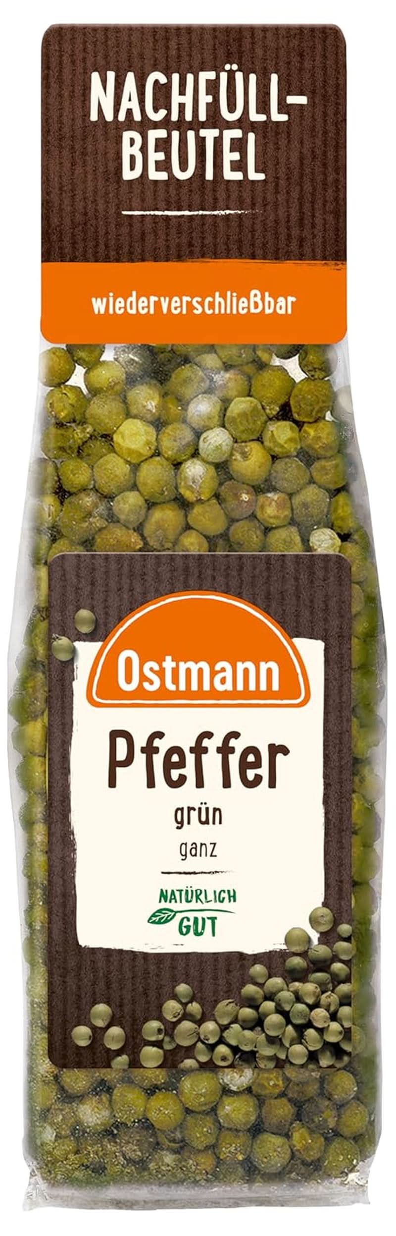 Ostmann Piper verde întreg | Piper neprăjit, ideal pentru marinate și sosuri, 40 grame Condimente Naty Shop