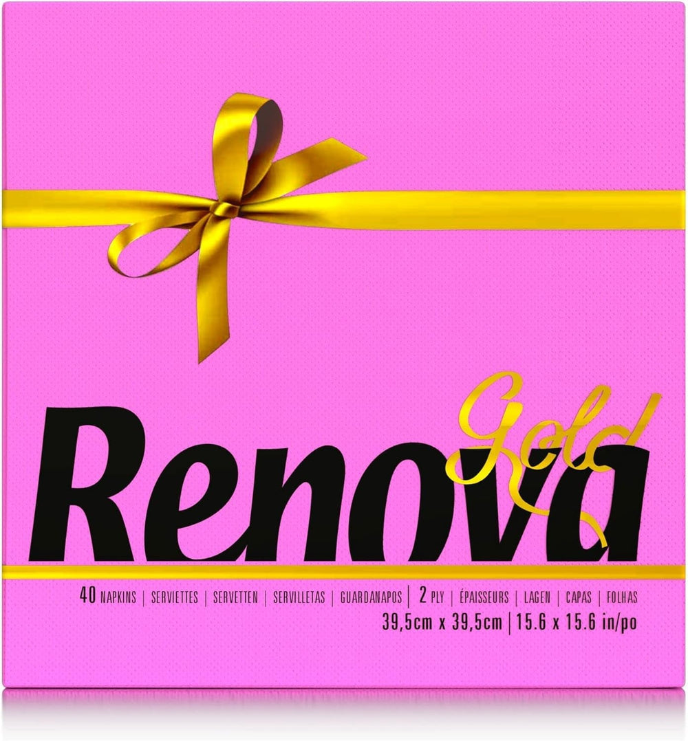 Serviettes en papier Renova, fuchsia, 40 serviettes, grandes, 2 épaisseurs