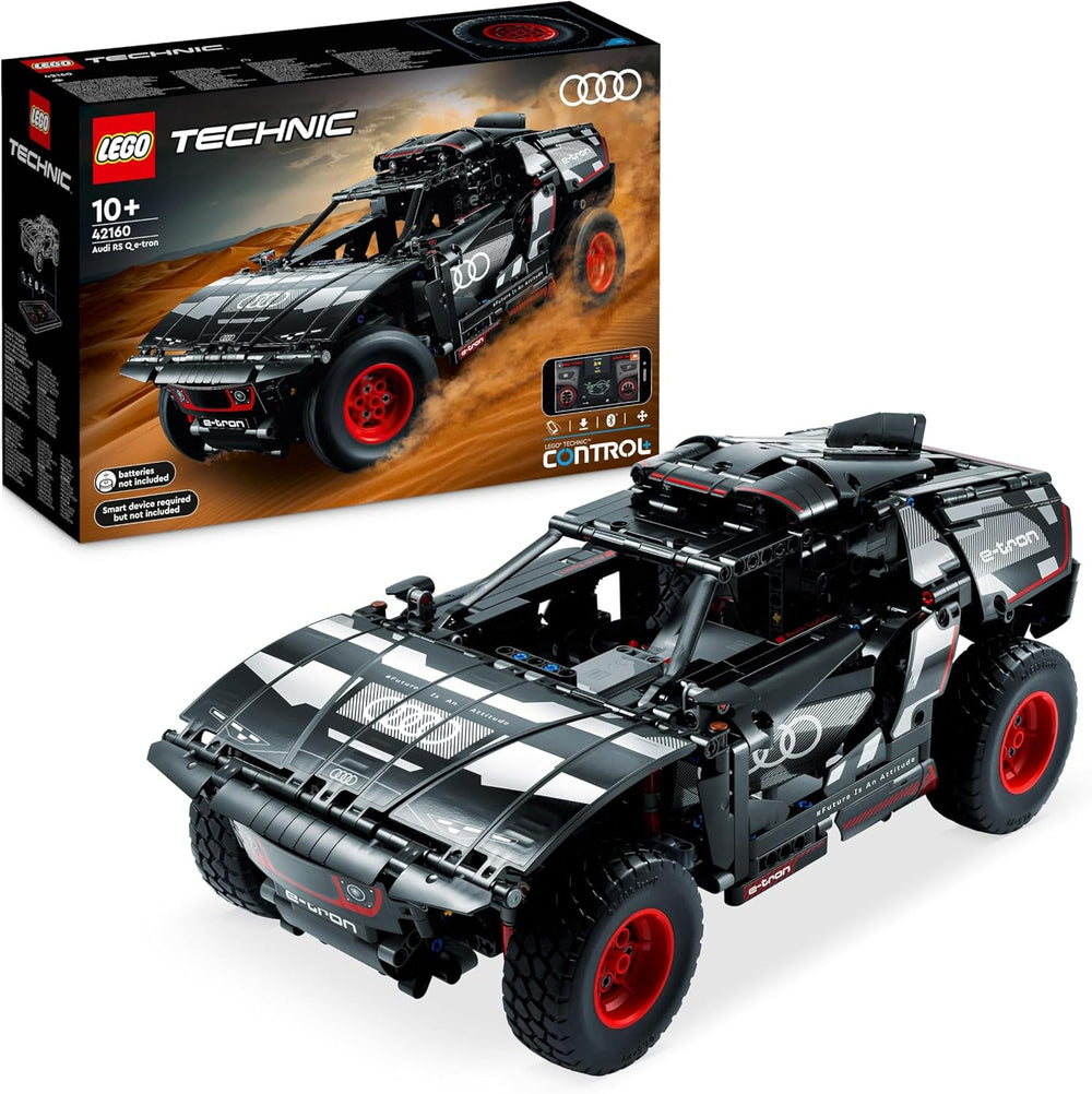 LEGO 42160 Technic Audi RS Q e-tron, véhicule de rallye automobile télécommandé, véhicule de rallye de rallye Dakar, pilote d'application RC avec Control+, conçu pour les jeunes, les filles et les fans à partir de 10 ans pour la construction
