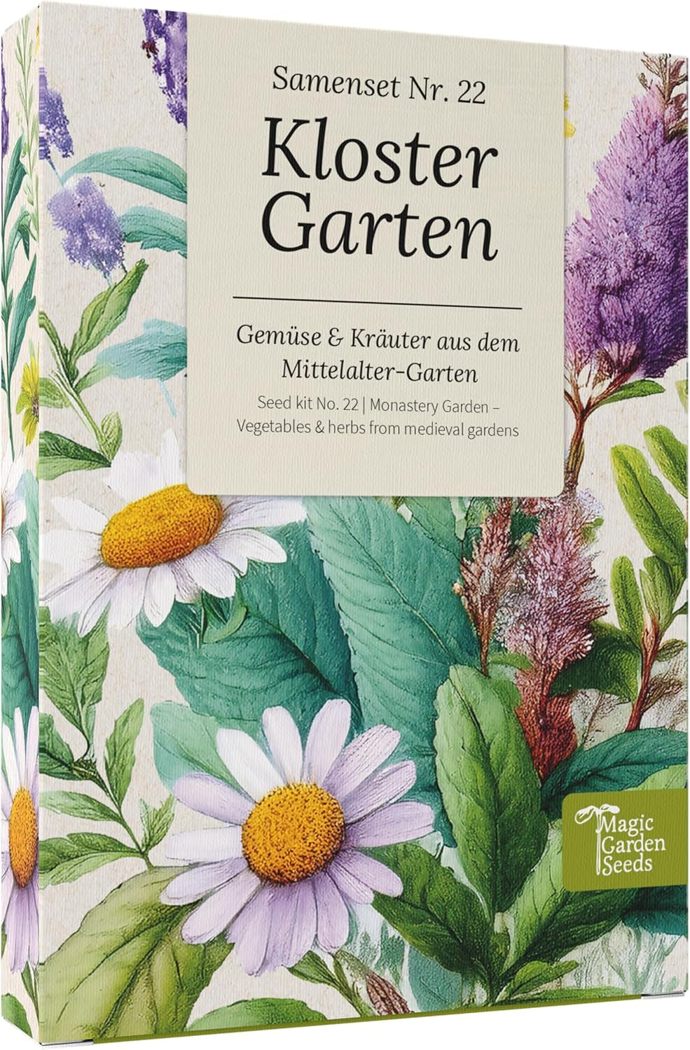 Semințe Magic Garden - Grădina Mănăstirii: Legume și Ierburi din Evul Mediu - Cutie cu Semințe cu 9 Soiuri Istorice pentru Bucătărie, Plante Medicinale și Grădină