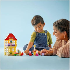 LEGO DUPLO La maison d'anniversaire de Peppa : jouet créatif à 3 figurines, construisez et reconstruisez une maison de jouets pour les enfants de 2 ans, les garçons et les filles, favorise la dextérité 10433 Jeux de construction Besuche den LEGO-Store