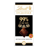 Lindt EXCELLENCE 99% Kakao - Edelbitter-Schokolade | 50 G Tafel | Extra Kräftige Bitter-Schokolade | Intensiver Kakao-Geschmack | Dunkle Schokolade | Vegane Schokolade | Schokoladengeschenk Naty Shop Default Title