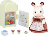 Sylvanian Families 5014 Schokoladenhasen Mutter mit Kühlschrank - Puppenhaus Spielset Mehrfarbig