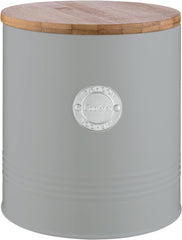 Collection LIVING, pot à biscuits avec couvercle | gris pastel | Boîte de rangement pour biscuits de 3,4 L | pot à biscuits en acier avec couvercle | Pots de stockage hermétiques en bambou avec couvercles, boîtes de stockage des aliments, magasin Naty, titre par défaut