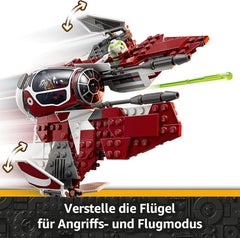 LEGO Star Wars 75401 Ahsokas Jedi Interceptor, modèle de modèle pour les fans de The Clone Wars, figurines Ahsoka Tano et Anakin Skywalker, avec lumière et R7-A7, pour jeunes et filles à partir de 8 ans
