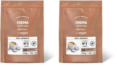Kaffeepads Cream 100% Arabica, Geeignet für Senseo Maschinen, 36 Stück (1er-Pack) (Packung mit 2)