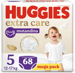 Couches Huggies Extra Care, ultra absorbantes, taille 5 (12-17 kg), 68 pièces