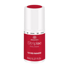 Vernis à ongles UV Alessandro Striplac Red Paradise - Délicat et longue tenue - S'enlève facilement grâce à la technologie de retrait - Vegan et cruelty-free - 8 ml