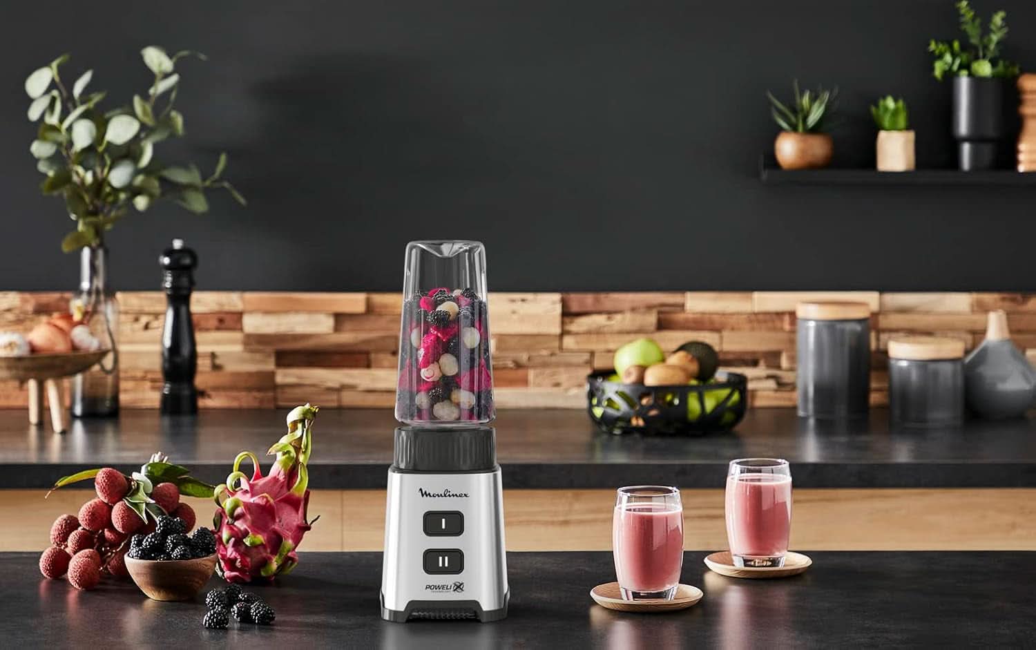 Blender Pulseo LM17GD, 400 W, 4 lame, 700 Ml, Recipient portabil 600 Ml Bucatarie Naty Shop