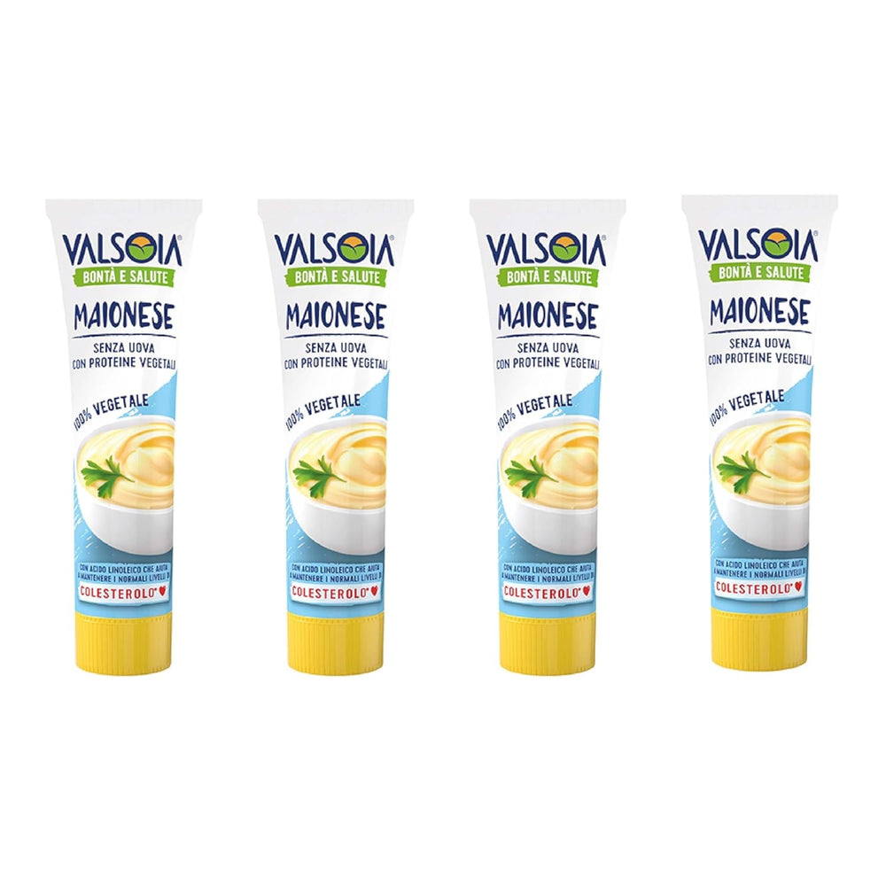 Mayonnaise végétale au soja sans œufs, idéale pour les végétaliens et végétariens, polyvalente en cuisine, 4 x 150 ml
