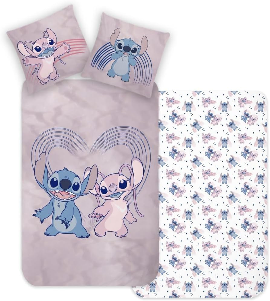 Lenjerie de pat Stitch, bumbac Lenjerie de pat - copii Naty Shop Flanell