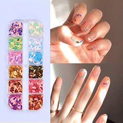 Kit de 10 boîtes de strass pour ongles, accessoires multifonctionnels avec 1 pince à épiler, diamants décoratifs, cristaux, perles, pierres précieuses, colorés, mélangés, yeux de cheval, pierres métalliques, pour décorations DIY Nail Art