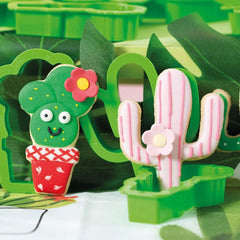 0255072 Emporte-pièce cactus en plastique, lot de 2, 9 x 2,2 cm, vert