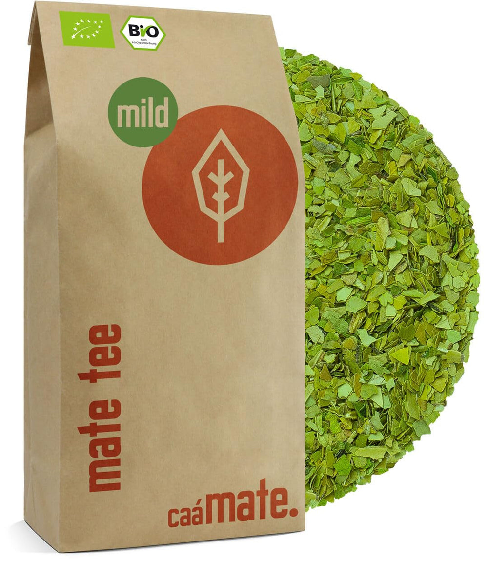 Tea Mate Bio Doux 1 kg - Pur, frais et vert - Séché à l'air - Yerba Mate biologique - Contrôlé, certifié et emballé en Allemagne (1000 g)