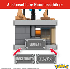 MEGA Pokémon Mini Motion-Golbat - meilleur au-dessus de 313 pièces pour un montage de montage, avec un bouton versteckten, avec fonction Flügelschlag, 13 cm de gros, très bien avec des exstellen, HTH72