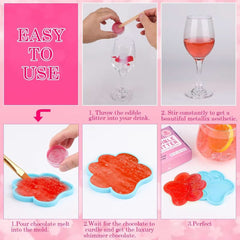 Paillettes comestibles, Lot de 4 ou 6 nuances de couleurs, 4 grammes par produit Glitter Naty Shop