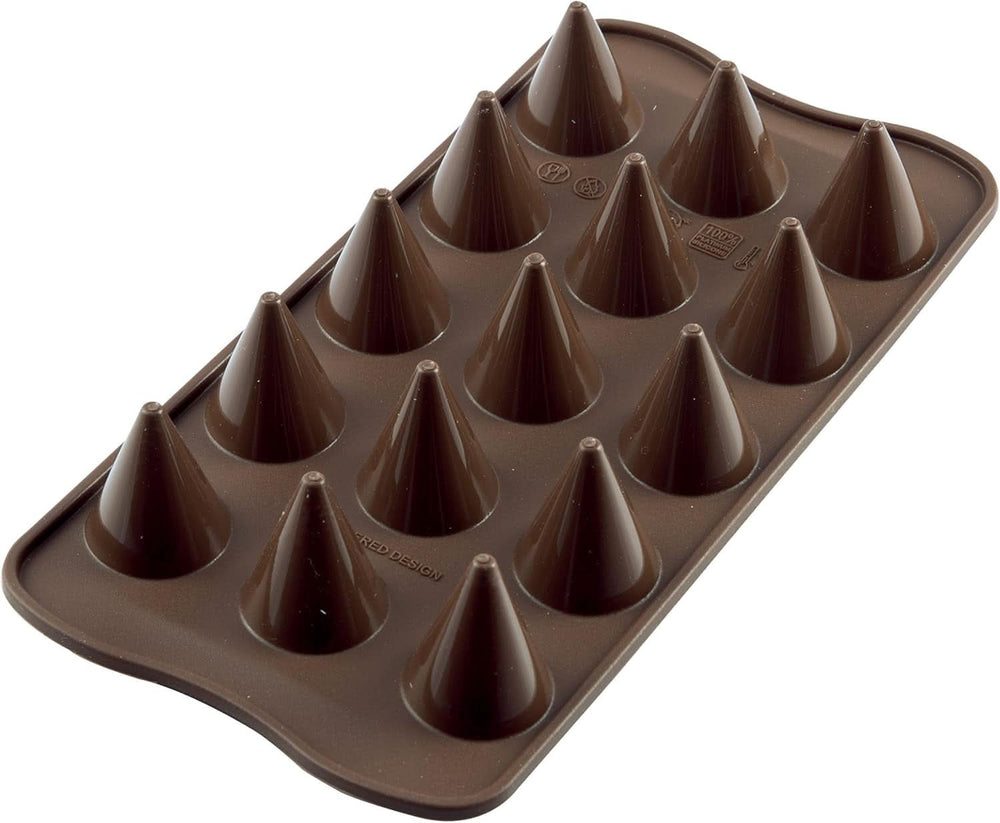 Moule à pralinés en silicone Silikomart Cône Ø 2,6 x H 2,8 cm, 7,5 ml, 15 empreintes (SCG20) Cuisine Naty Shop Scg20 Cônes